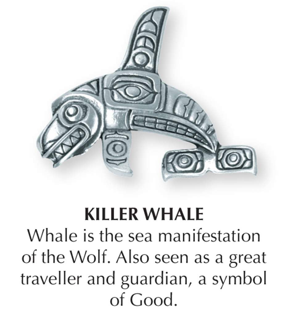 Haida Orca Pin JP-291S – Seagull Pewter
