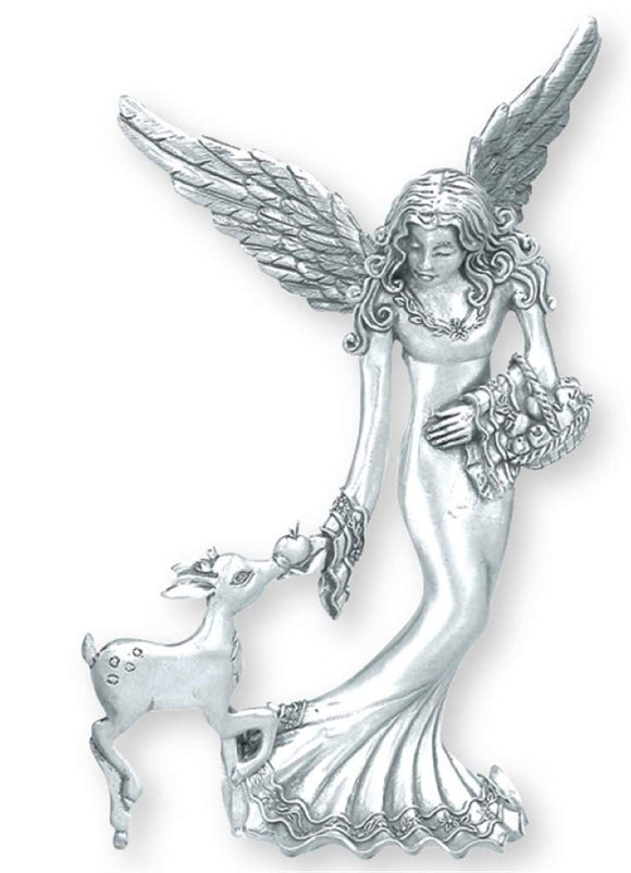 Angel W/ Fawn Standing Ornament SO-46