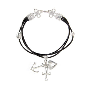 Faith/Hope/Love Bracelet with Leather BG-87