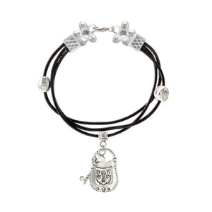 Lock & Key Bracelet Leather BG-89