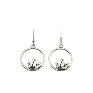 Maple Leaf Hoop Earrings E052