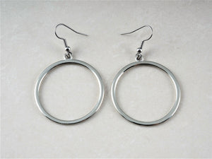 Large Plain Hoop Earrings E033G