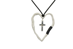 Heart w/ Cross Fashion Pendant P035