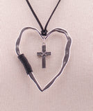 Heart w/ Cross Fashion Pendant P035