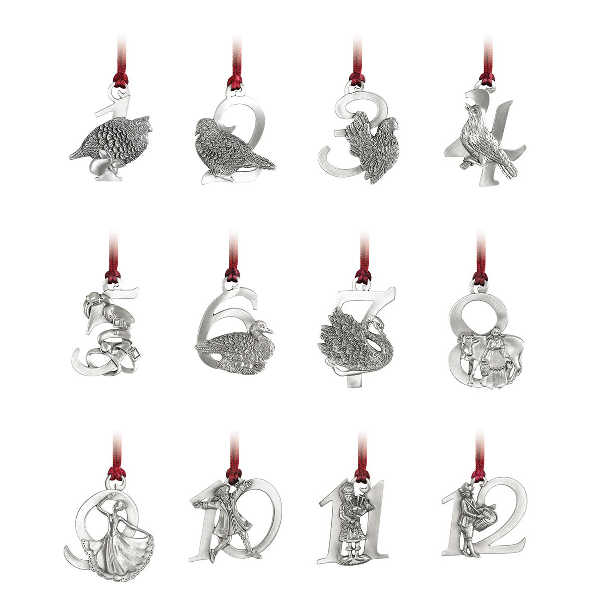 12 Days of Christmas Ornament Set SCS-8 – Seagull Pewter